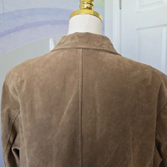 Denim&Co | 2X | Chestnut Washable Suede Button FrontJacket with Pockets - Picture 7 of 11